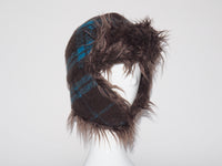 Ice Hat Brown Electric Blue Plaid - CLYDE