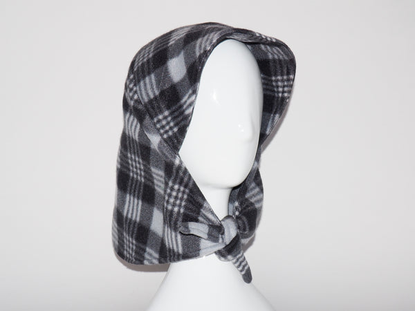 Bonnet Black & Grey Plaid Fleece - CLYDE