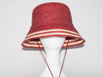 Aries Hat Burgundy Cream Stripes  Straw - CLYDE