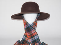 Koh Hat Brown Wool w. Hot Plaid Scarves - CLYDE