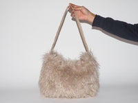 Creatura Bag w. Leather Strap in Beige Shag - CLYDE