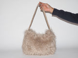 Creatura Bag w. Leather Strap in Beige Shag - CLYDE