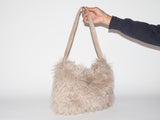 Creatura Bag w. Leather Strap in Beige Shag - CLYDE