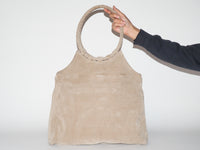 Hobo Bag w. Braided Handle in Beige Suede - CLYDE