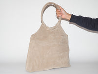 Hobo Bag w. Braided Handle in Beige Suede - CLYDE