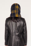 Fleece Bonnet in Navy & Yellow Plaid Fleece - CLYDE