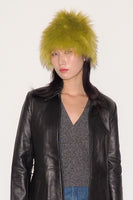 Faux Fur Toque in Green Shag - CLYDE