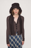 Mala Hat in Brown Pinstripe - CLYDE