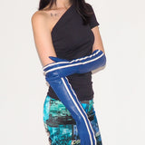 Racing Gloves in Blue and White Stripes - CLYDE