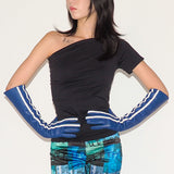 Racing Gloves in Blue and White Stripes - CLYDE