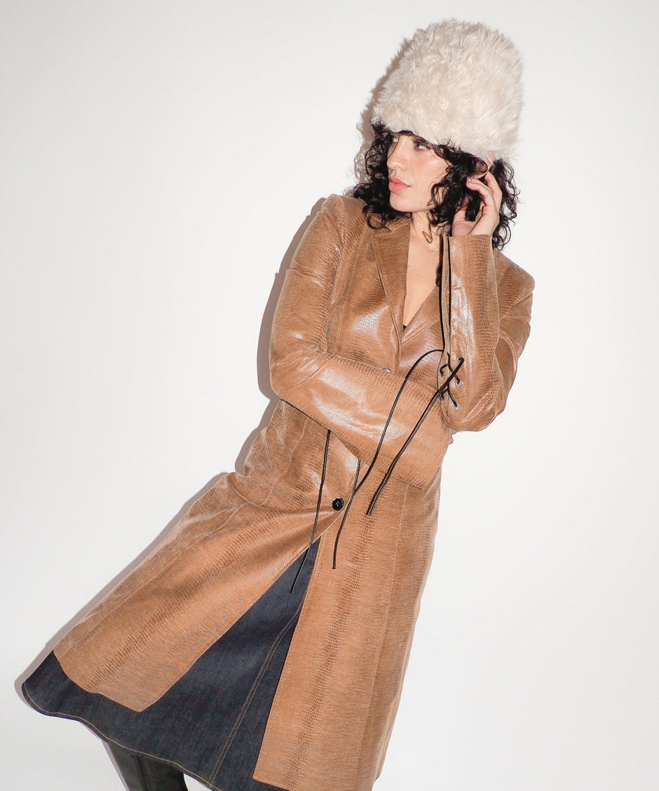 Faux Fur Toque in Cream Shag - CLYDE