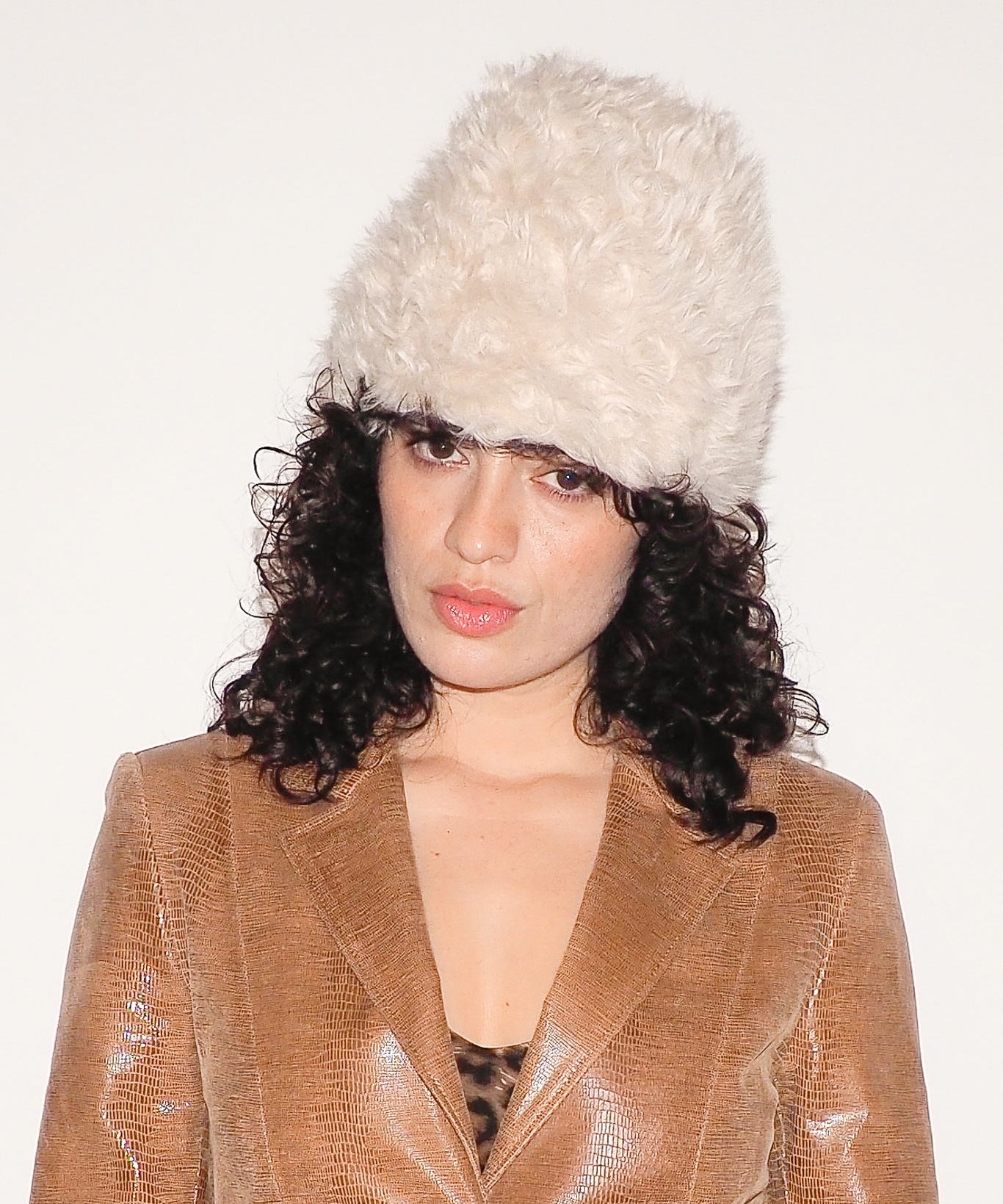 Faux Fur Toque in Cream Shag - CLYDE