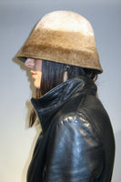 Crown Hat in 3 Tone Brown Longhair Angora - CLYDE