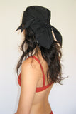 Brimmed Swim Scarf in Black - CLYDE