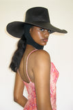 Caro Hat w. Neck Shade in Black Toquilla Straw - CLYDE