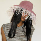 Plasma Hat in Rose Velour Angora Felr - CLYDE