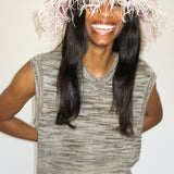 Plasma Hat in Rose Velour Angora Felr - CLYDE