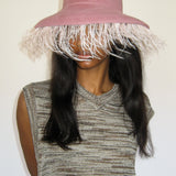 Plasma Hat in Rose Velour Angora Felr - CLYDE