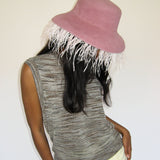 Plasma Hat in Rose Velour Angora Felr - CLYDE