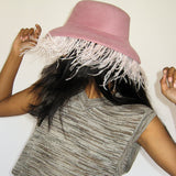 Plasma Hat in Rose Velour Angora Felr - CLYDE