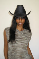 Cowboy Hat in Black Toquilla Straw - CLYDE