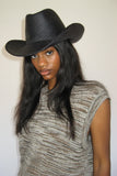 Cowboy Hat in Black Toquilla Straw - CLYDE