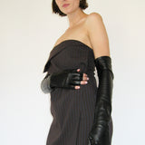 Tipless Moonlight Gloves in Black Lambskin - CLYDE