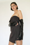 Tipless Moonlight Gloves in Black Lambskin - CLYDE