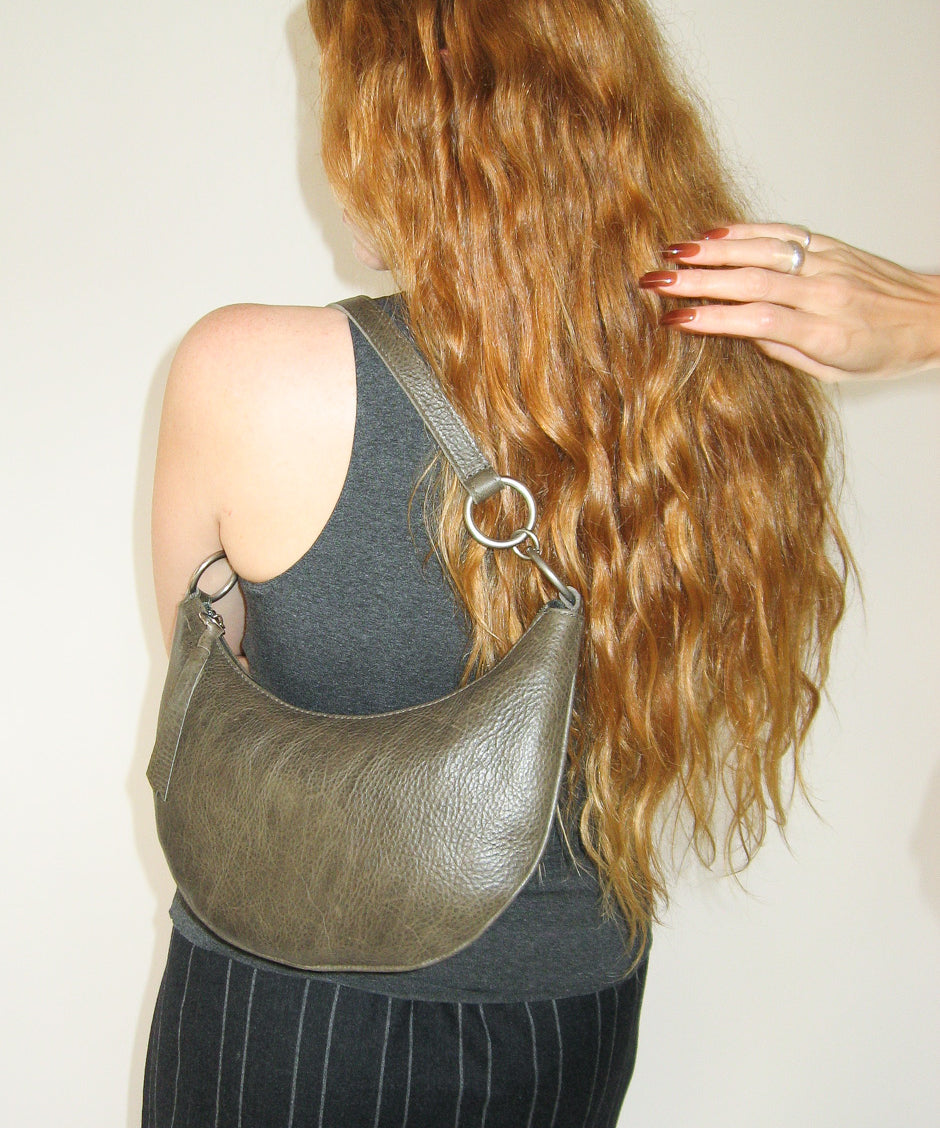 Goa Bag in Bog Green Leather - CLYDE