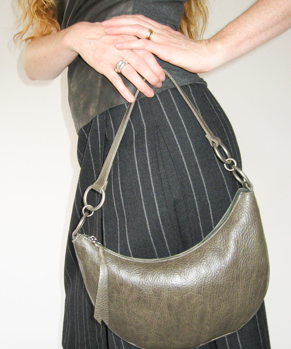 Goa Bag in Bog Green Leather - CLYDE