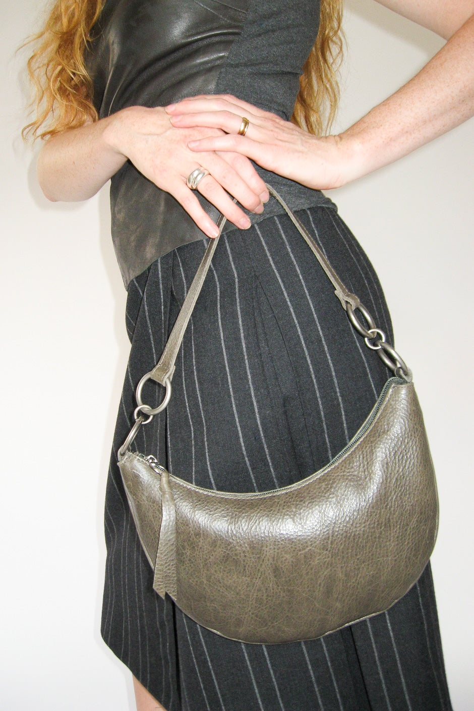Goa Bag in Bog Green Leather - CLYDE