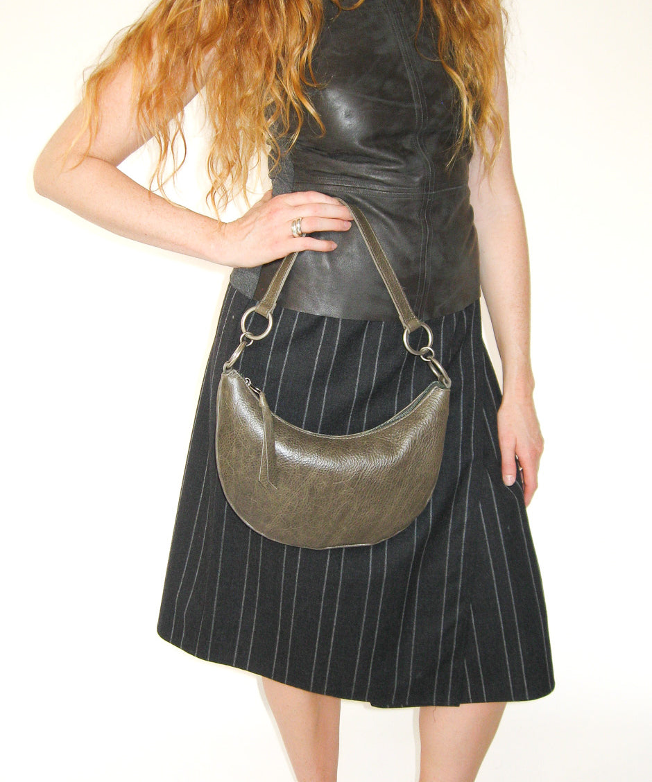 Goa Bag in Bog Green Leather - CLYDE