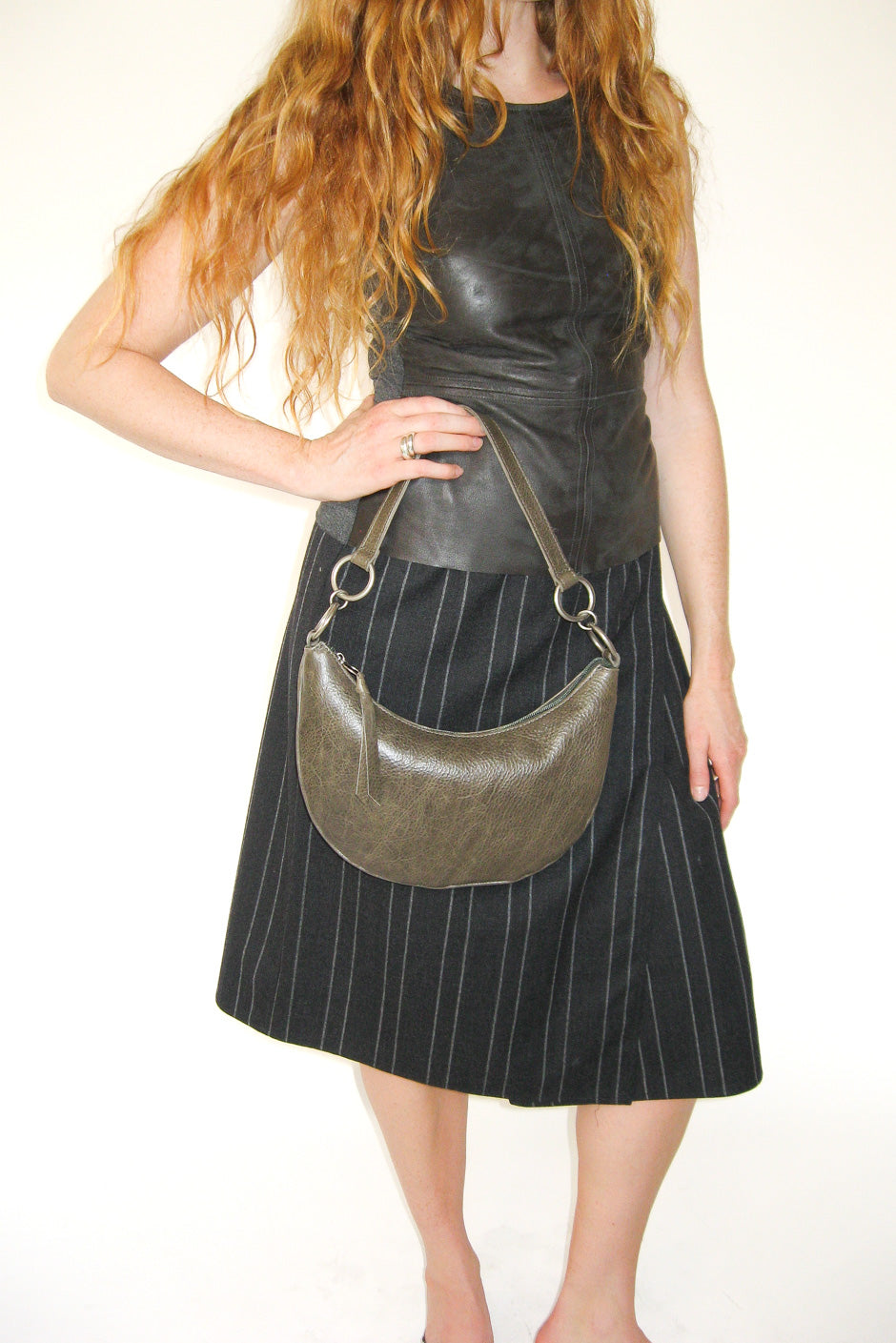 Goa Bag in Bog Green Leather - CLYDE