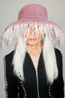 Plasma Hat in Rose Velour Angora - CLYDE