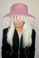 Plasma Hat in Rose Velour Angora - CLYDE