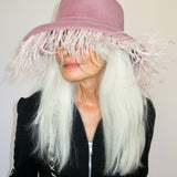 Plasma Hat in Rose Velour Angora Felr - CLYDE