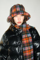 Scarved Bucket Hat in Hot Plaid - CLYDE