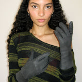 Raw Seam Classic Gloves in Distressed Charcoal - CLYDE