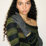 Raw Seam Classic Gloves in Distressed Charcoal - CLYDE