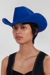 Cowboy Hat in Electric Blue Wool - CLYDE