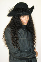 Plumed Tricorn Hat in Black Wool - 1 left - CLYDE