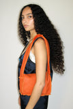 Reversible Minerva Bag in Newt Orange Shearling - CLYDE