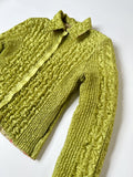 Reversible Wrinkle Jacket in Flower & Green - CLYDE