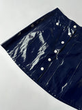 Vinyl Mini Skirt in Navy - CLYDE
