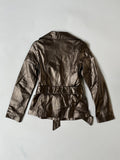 Leather Trench in Metallic Mauve - CLYDE