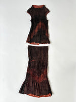Burnt Rust Pleated Top & Skirt - CLYDE