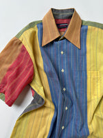 Colorblocked Short Sleeve Button Down - CLYDE