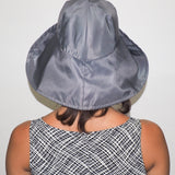 Iona Hat in Grey Flight Satin