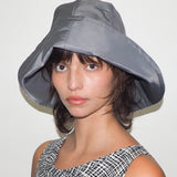 Iona Hat in Grey Flight Satin