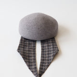 Jeanie Hat with Neck Scarves in Grey Wool